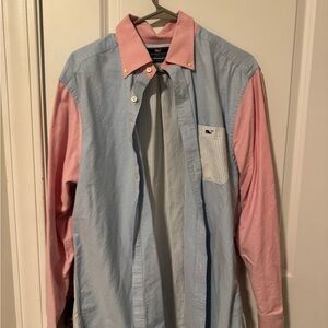 Vineyard Vines Light Blue and Pink Casual Shirt